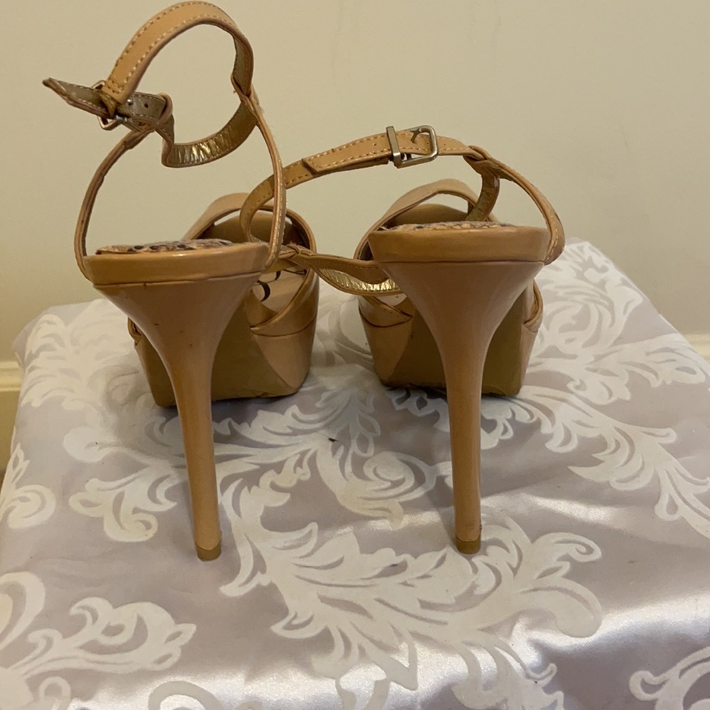 Sam & Libby nude Peep toe heels, good condition - Picture 4 of 9